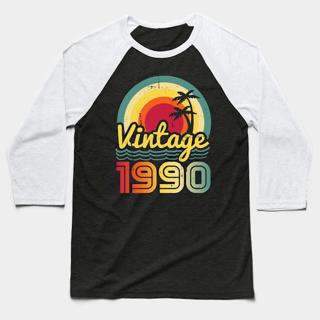 Vintage 1990 Made in 1990 33th birthday 33 years old Gift Baseball T-Shirt by Winter Magical Forest